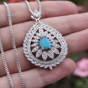 اویز-سنگ-فیروزه-گردنبند-زیبای-فیروزه-Pendant-turquoise-yesco725-